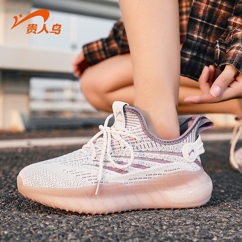贵人鸟女鞋跑步鞋2026春夏款百搭网面运动鞋女子透气一脚蹬休闲鞋