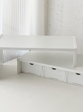 短款·二层增高架书桌面收纳盒学生宿舍办公桌显示器垫高架置物架