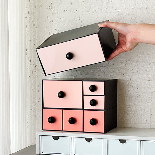 甜酷桌面收纳盒大容量多层抽屉盒