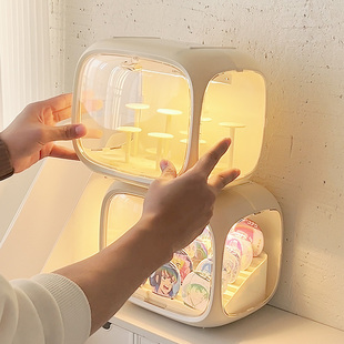 吃谷人吧唧展示柜lookup二次元娃屋棉花娃娃收纳高透明叠加太空舱