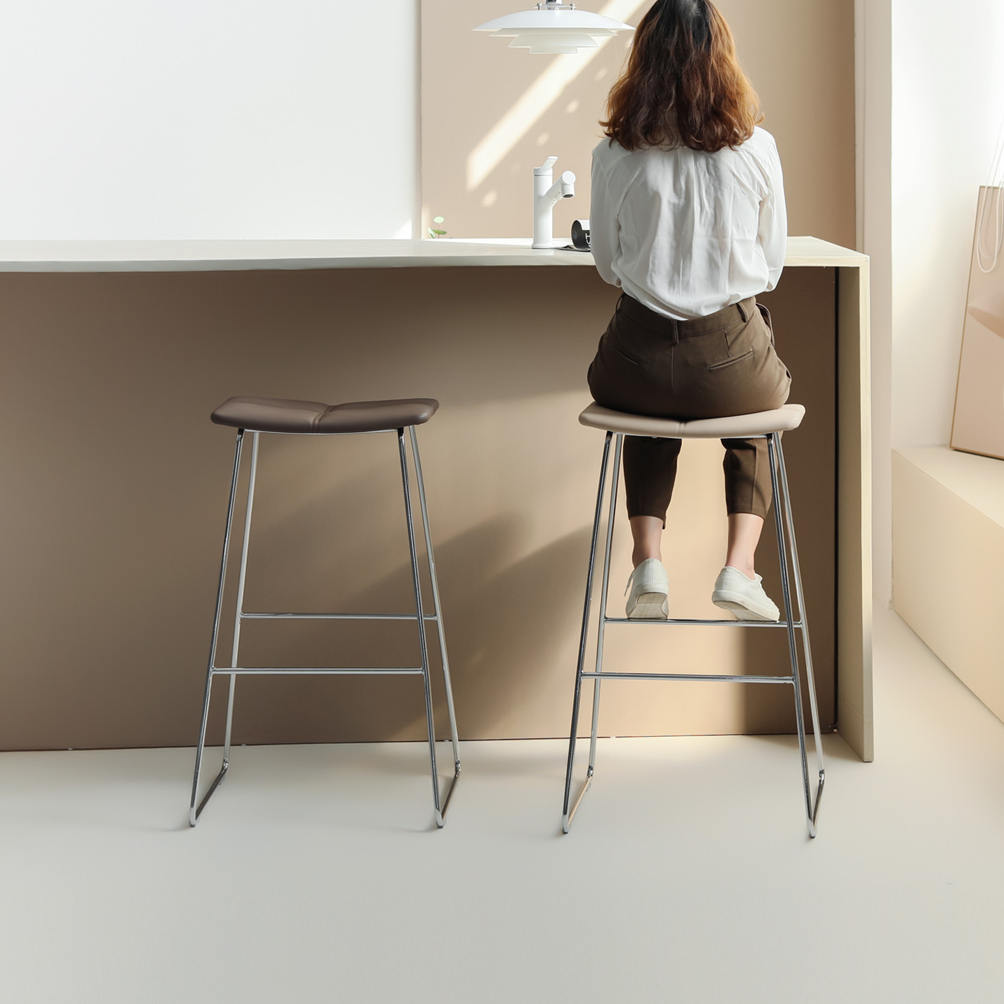 scylla北欧极简中古风吧台椅