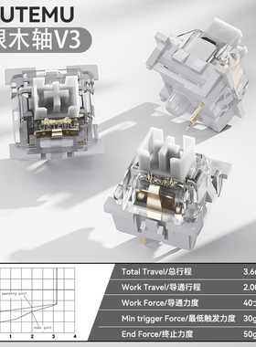 LEOBOG灰木轴V3V4高特银木轴V3键盘麻将声线性轴热拔插DIY线性3脚