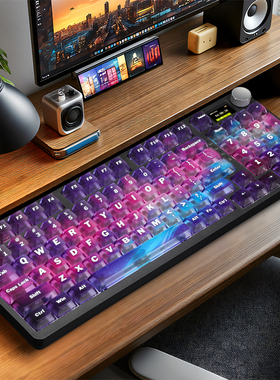 Noppoo三模机械键盘C98Plus-apex下灯位客制化游戏键盘带屏幕