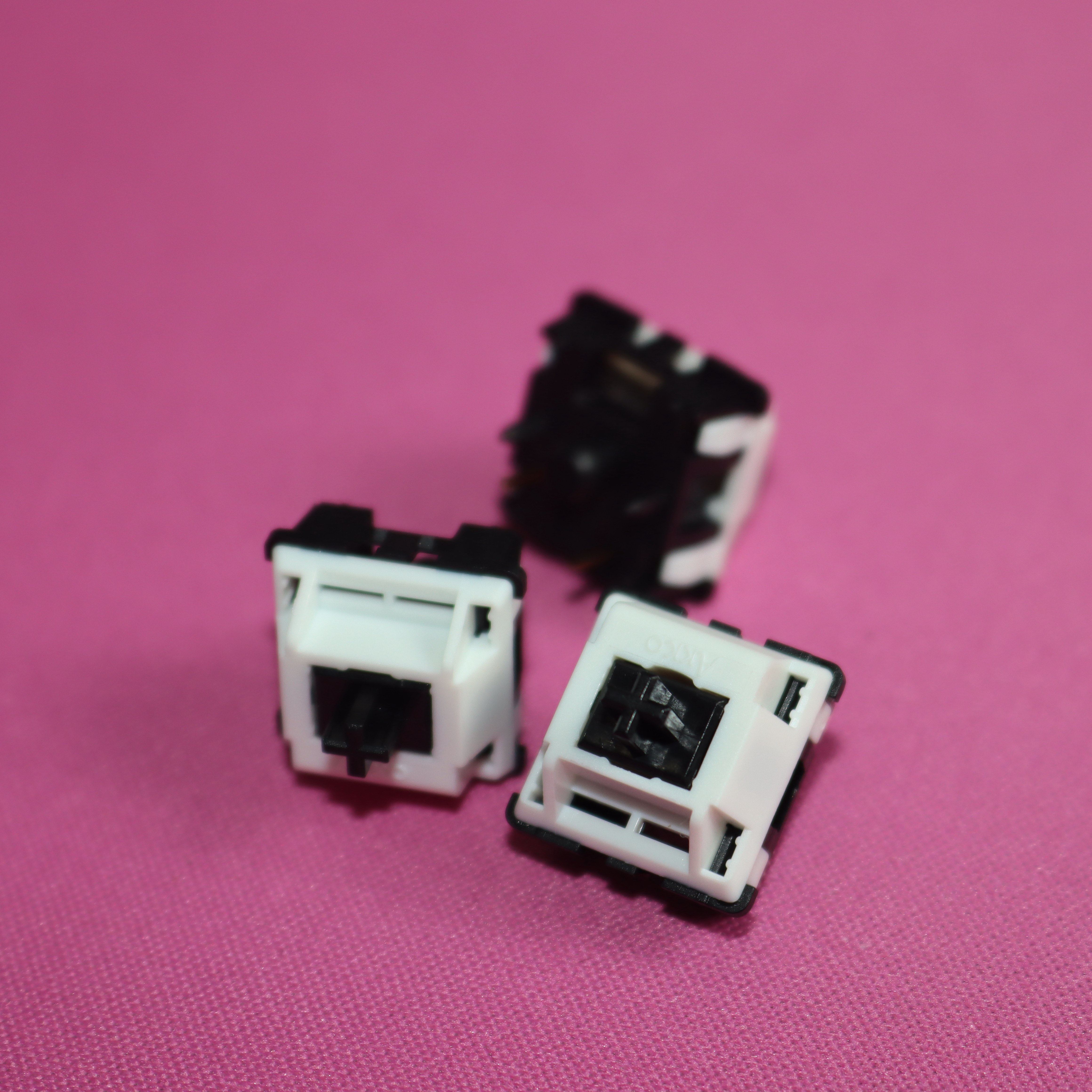 机械键盘轴体开关五脚客制化麻将声黑白配色钢琴轴45±5gf