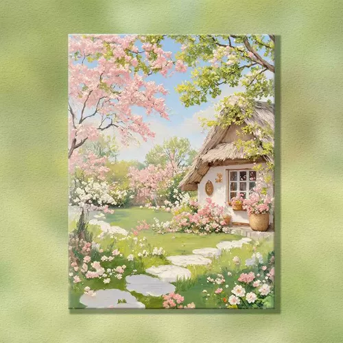 Деревенский домик, алмазная картина, 2025, новый пейзаж, ручная работа, сделай сам, наклеенный кирпич с рамкой, украшение для гостиной, картина, полная бриллиантов