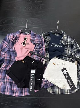 2026春季新款韩版时尚气质翻领长袖衬衫+字母背心两件套女A10025