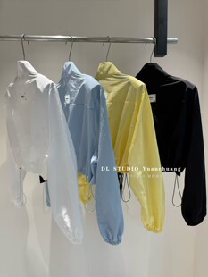 抽绳短款 韩国东大门春季 贴标防晒衣长袖 立领薄款 女上衣A0102 新款