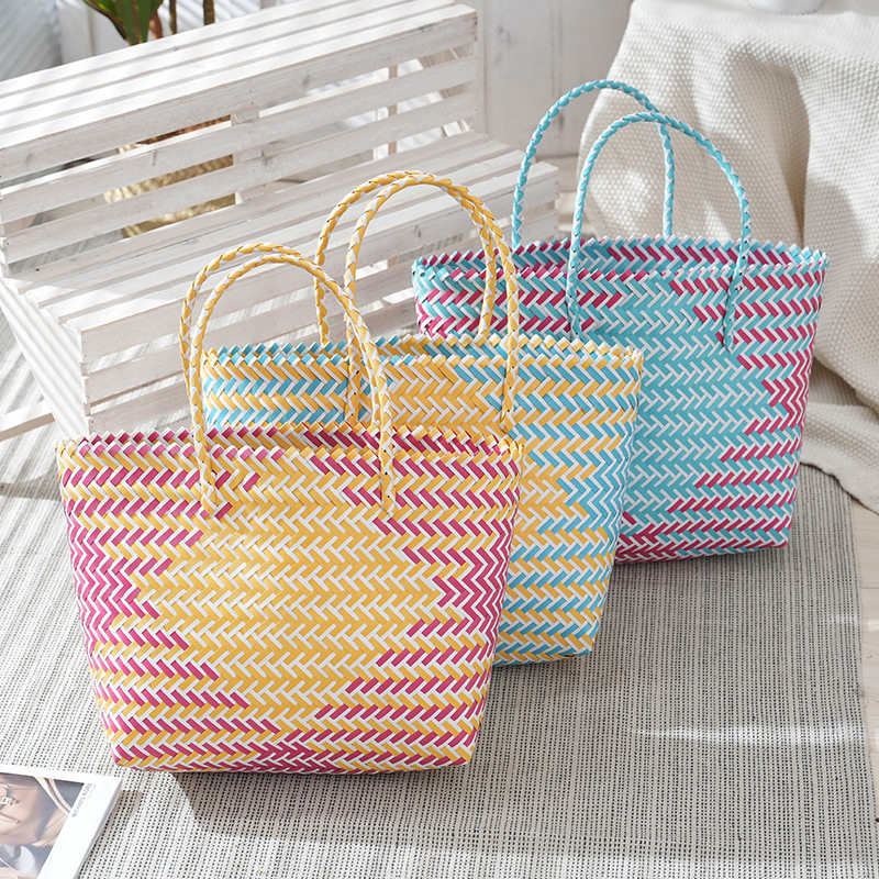 编织手提篮外出野餐收纳日常逛街百搭手拎包家用买菜田圆水果采摘,收纳整理,购物篮,淘宝优惠券,粉丝福利购,淘宝优惠卷