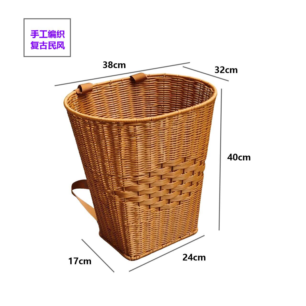 手工仿藤编织背篓户外采摘买菜双肩收纳筐家用上山采摘蘑菇蔬菜水