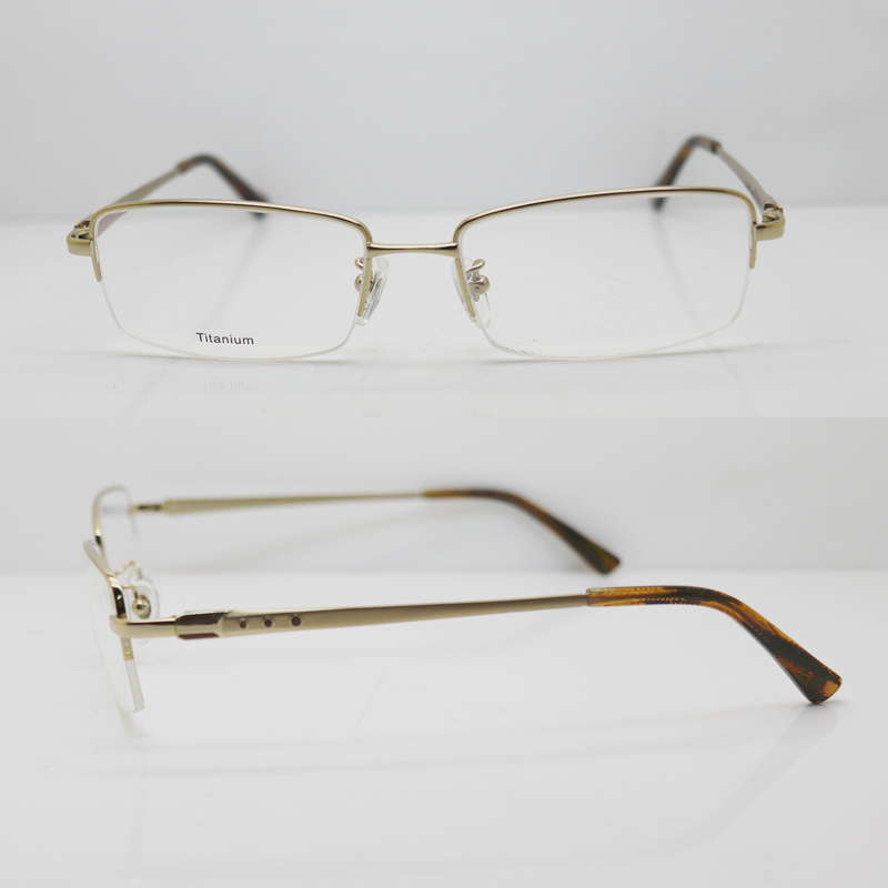 男士保罗纯钛金属超清半框眼镜架