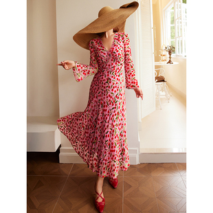 法式浪漫连衣裙新年聚会战袍海边度假约会小礼服斜裁鱼尾裙72315