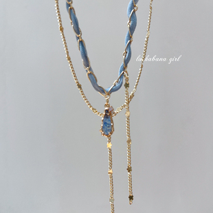LaHabanagirl丝绸之路优雅神秘气质西域风情双层个性锁骨链颈项链