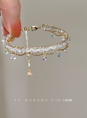 LaHabanagirl月华星光小流星原创设计金色手工缠绕甜美风时尚手镯