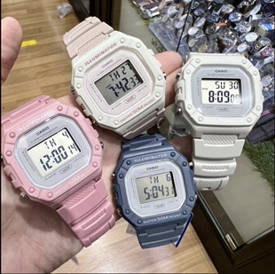 CASIO卡西欧手表男女学生W218方块电子表