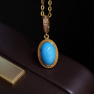 式 18k金天然原矿美松项链 百搭款 美松1.3ct 重量2.42克