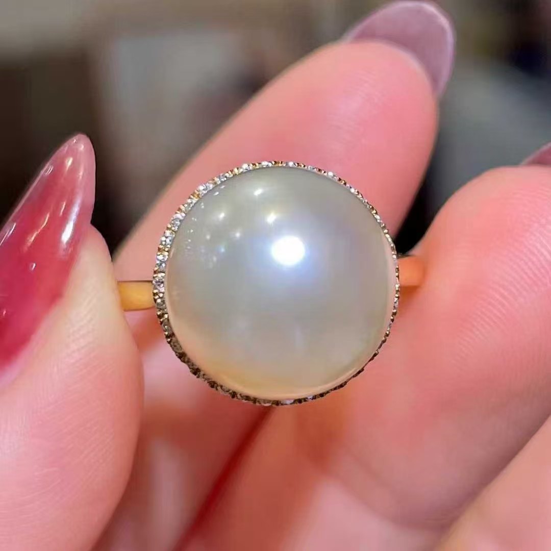 天然海水12.6mm南洋白珠戒指 正圆皮光好 总重6.5克 百搭好看,珠宝/钻石/翡翠,手饰,淘宝优惠券,粉丝福利购,淘宝优惠卷