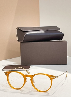 日本手工设计师款超轻复古圆形纯钛男近视防蓝光防雾变色眼镜架女