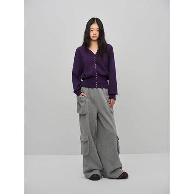 TDDP“奢温静柔“精LCW制女羊V领毛短款衣2025新款W毛AQ秋季收腰