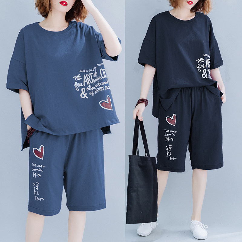 Large Fat women Cover the belly Show thin suit summer mm Western style By age leisure time shorts Two piece setin the Women's clothing/Boutique , Large size women  category - from Buy2taobao.com to provide professional Taobao agent buy service
