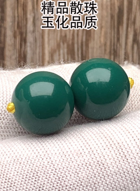 精品绿松石散珠单颗圆珠老型手串配珠地狱绿色暴力蓝色绿松串珠子