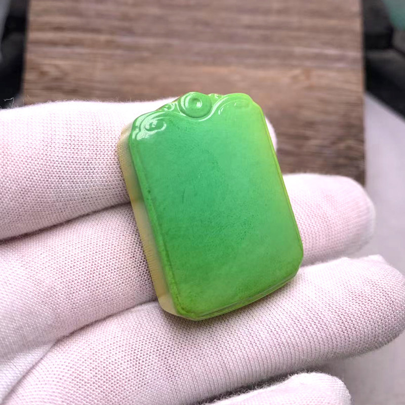 绿松石挂件吊坠平安无事牌精品高瓷菜籽黄绿色蓝色松石挂坠佛牌