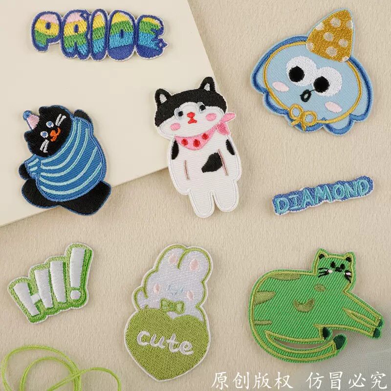 卡通刺绣布贴儿童衣服破洞补丁贴图片