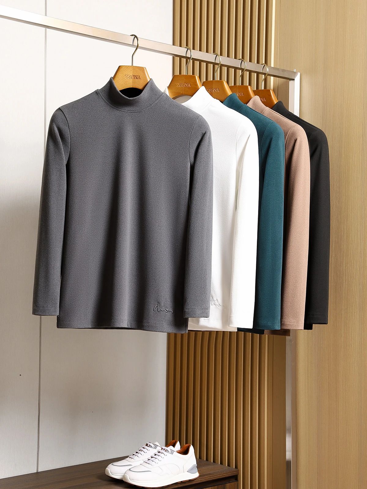 双面德绒自发热半高领打底衫