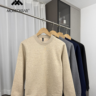 秋冬男士 内里加绒 外贸休闲圆领针织毛衣 绵羊毛 定织桑蚕丝