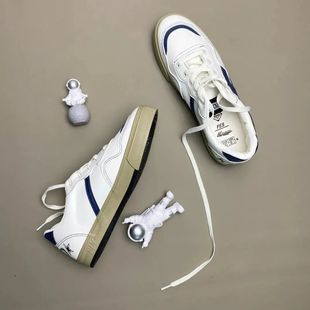 撞色复古系带低帮休闲板鞋 外贸春秋男女情侣款 真好看 这小白鞋