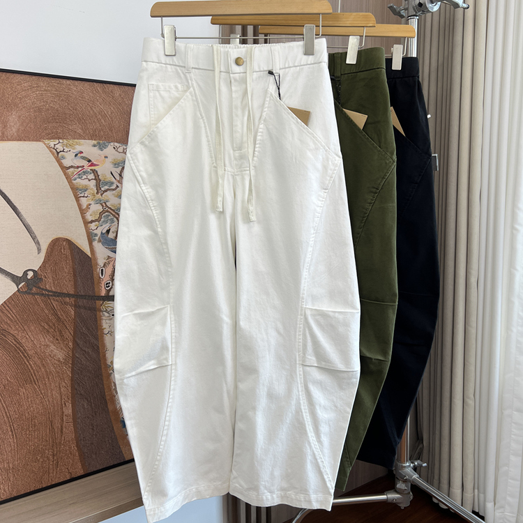 阿美咔叽风！纯棉水洗！外贸男装秋季弯刀工装裤宽松阔腿休闲裤潮