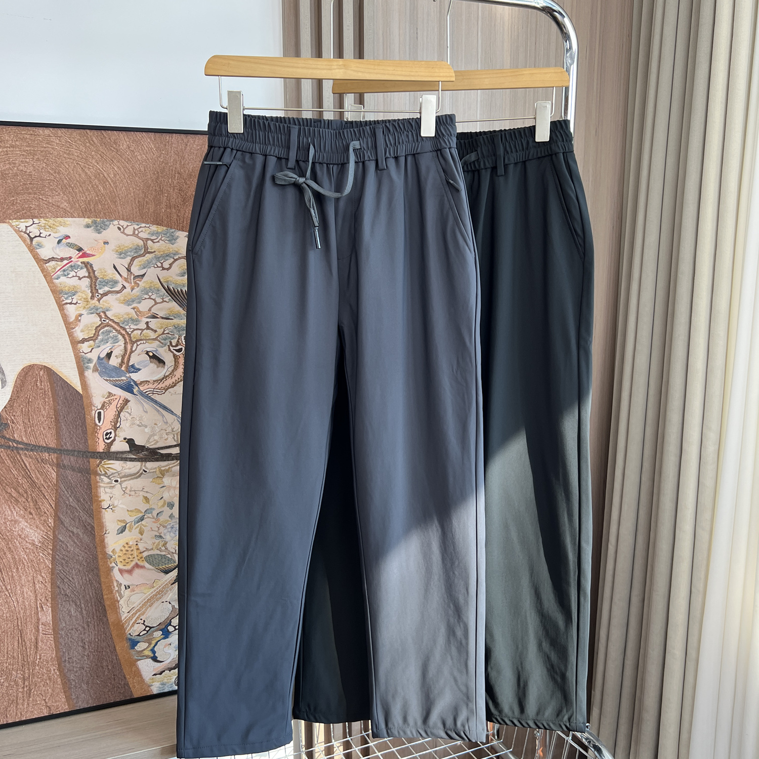 鹅绒系列!御寒保暖!外贸男装冬季防风轻盈户外休闲直筒羽绒裤潮