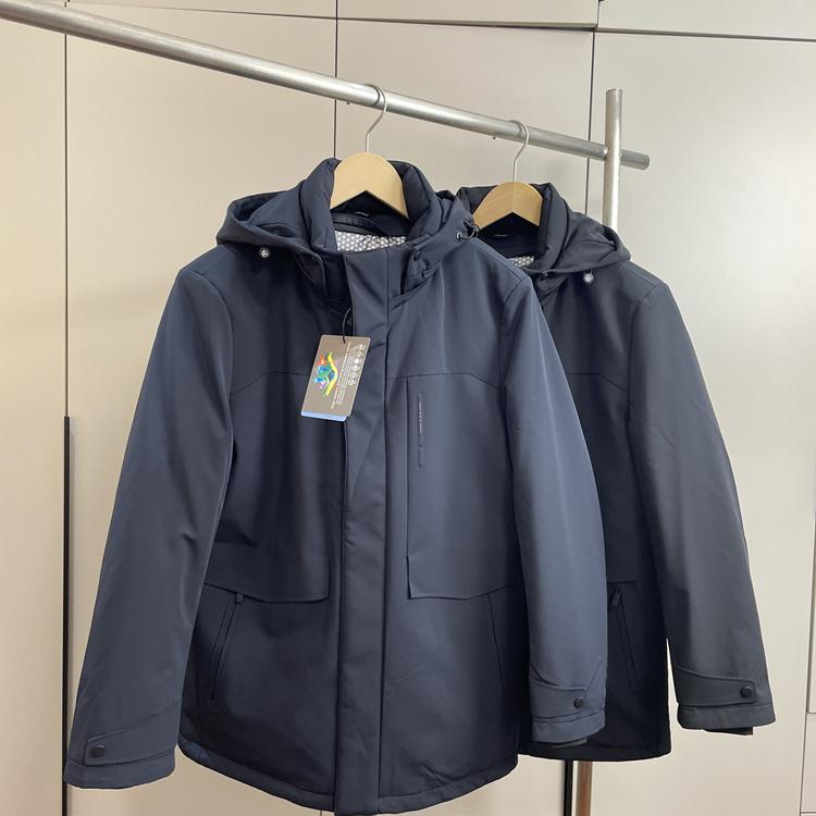 外贸防风防水连帽羽绒服潮
