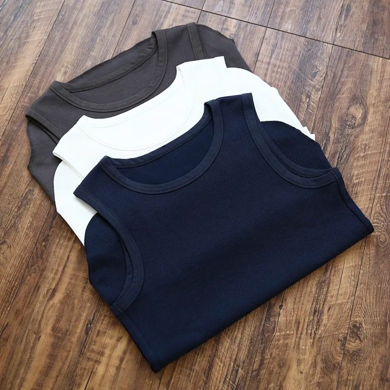 空气珠地面料!夏季男士外贸舒适透气弧形密拷打底背心