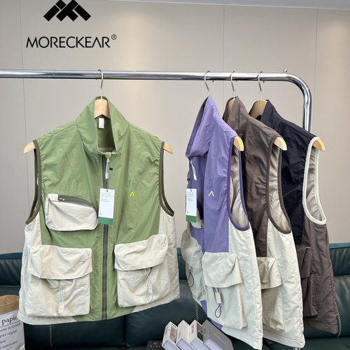 山系户外！男女可穿！外贸男装夏季防泼水工装立领休闲马甲外套潮