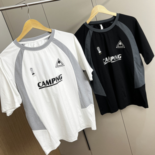 夏季 5A抗菌 T恤外贸男士 速干衣撞色圆领短袖 训练服运动 户外吸湿