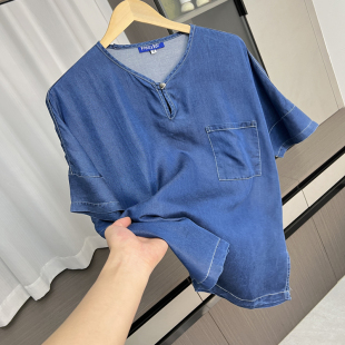 天丝 外贸套头凉感设计师百搭短袖 日系复古 男士 T恤潮 夏季 特价