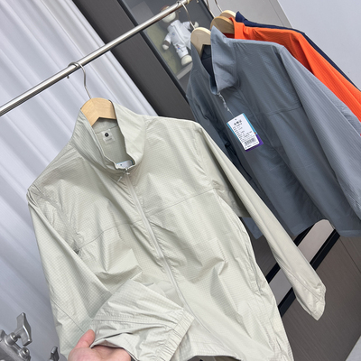 口碑线！定织肌理面料！外贸男装夏季速干透气立领休闲防晒衣外套