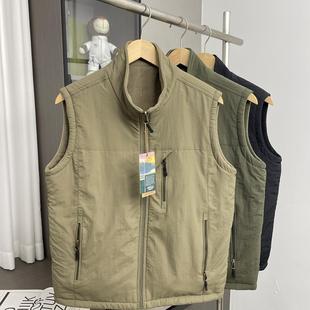 男士 秋季 外贸拉链多口袋立领马甲 户外防水摇粒绒 高级感双面穿