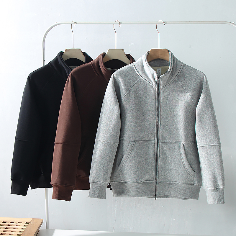 立领拼接休闲保暖卫衣外套