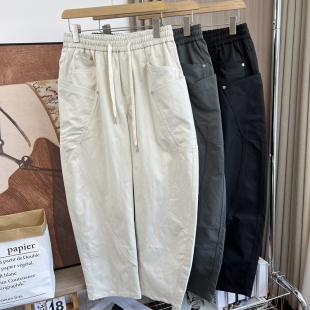 春夏简约百搭宽松直筒休闲弯刀裤 外贸男装 潮 立体剪裁 口碑推荐