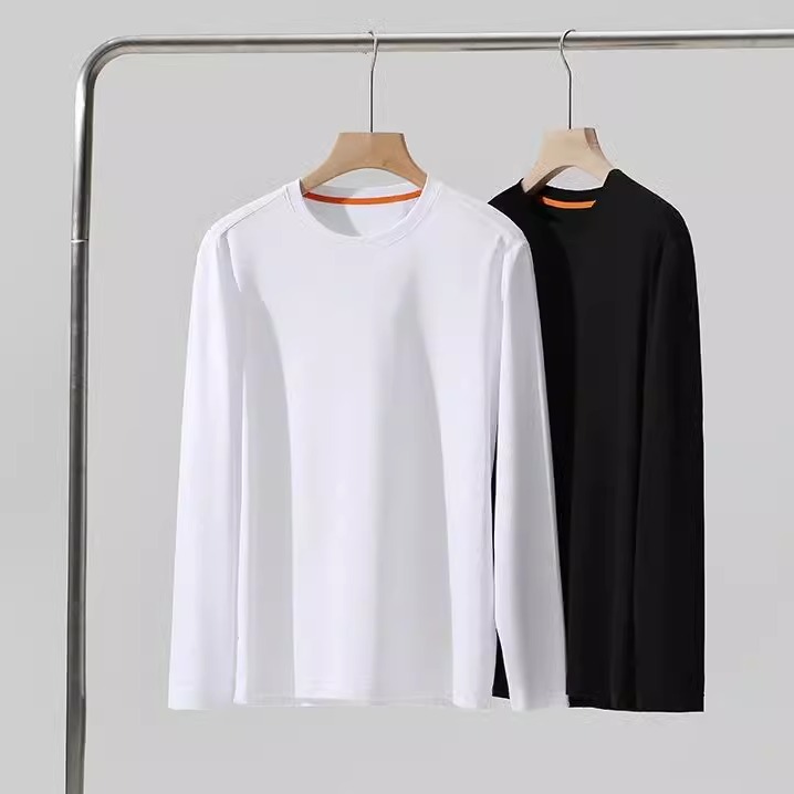 桑蚕丝+匹马棉莫代尔混纺长袖T恤