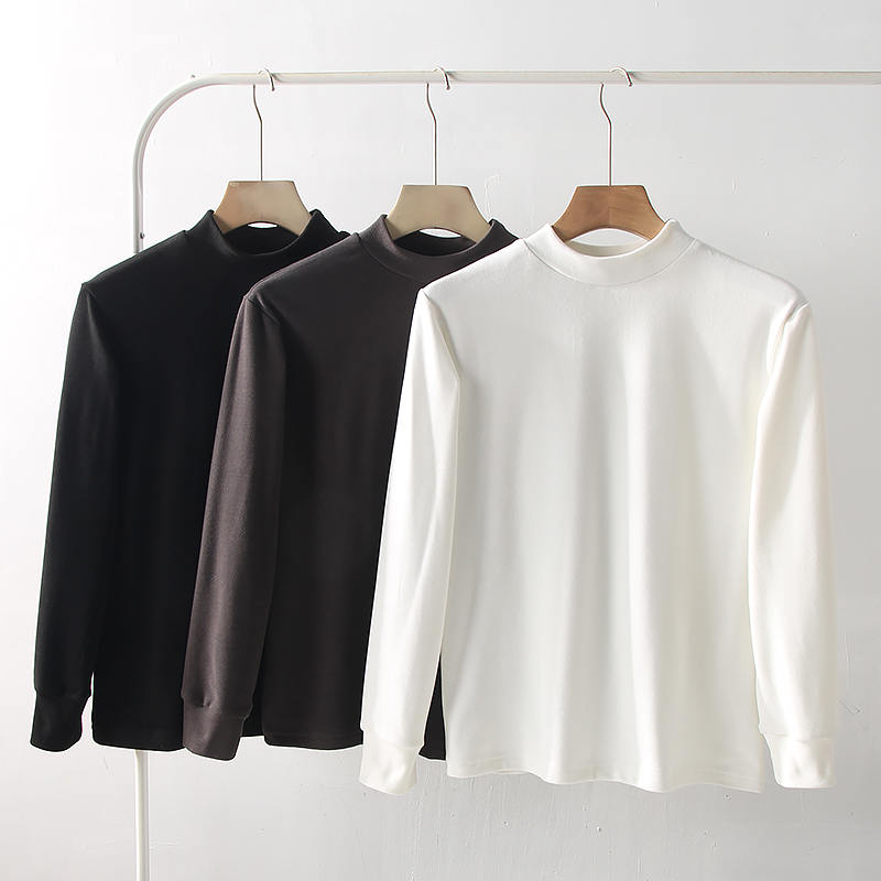 冬亲肤保暖休闲长袖德绒打底衫