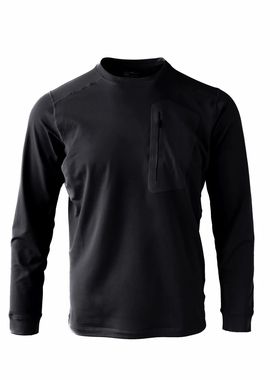 户外飞禽！自发热暖绒！外贸男装秋冬速干圆领休闲长袖抓绒衣T恤