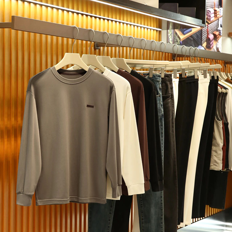 面膜触感！7A抗菌黑科技！ 外贸男装秋冬舒适百搭休闲打底衫T恤潮