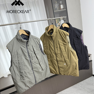 户外防泼水 耐磨坎肩抗菌棉服马甲 秋冬男女外贸多口袋立领工装