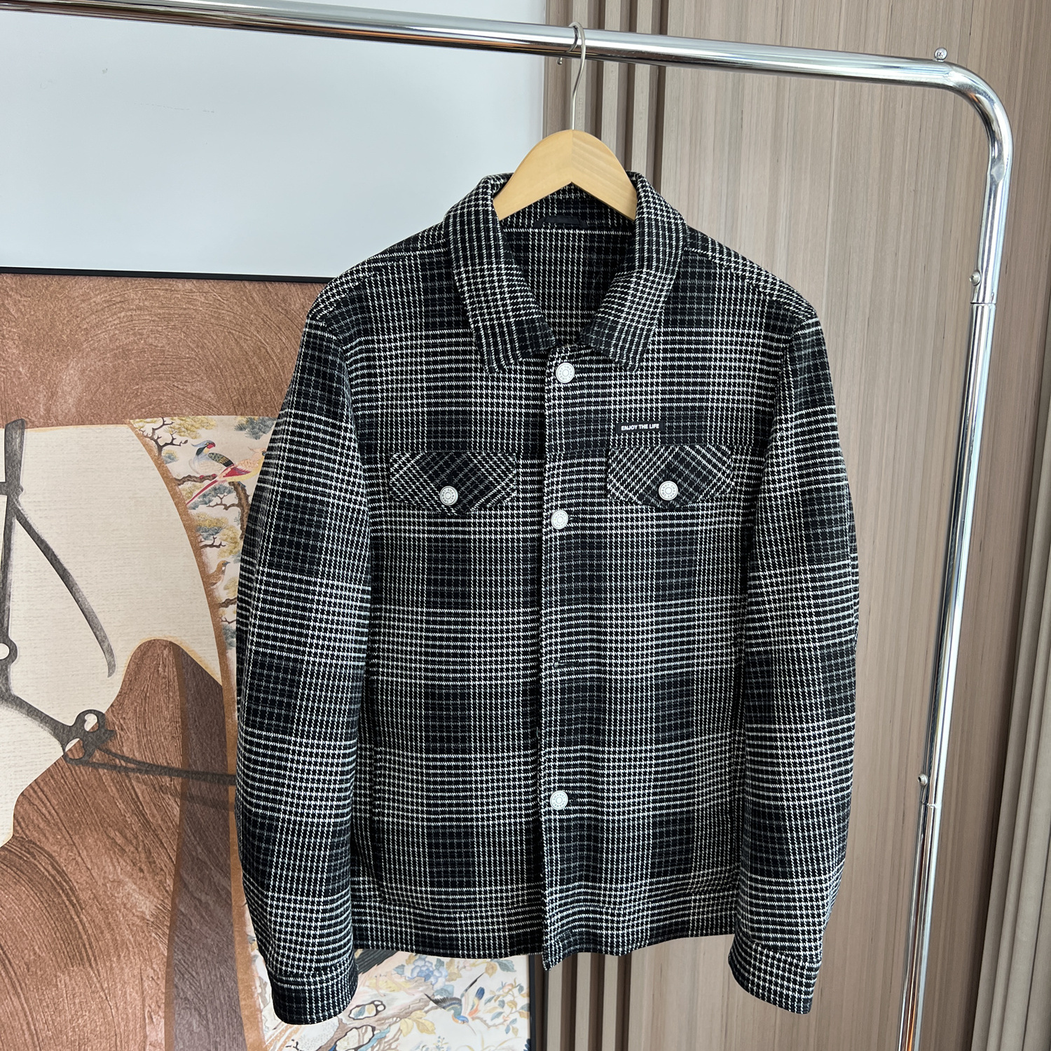 撤柜系列！经典格子！外贸男装冬季商务休闲保暖翻领羽绒服外套潮