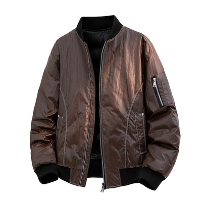 重磅复古！蓬松90鸭绒！外贸男款冬季轻量保暖棒球领羽绒服外套潮