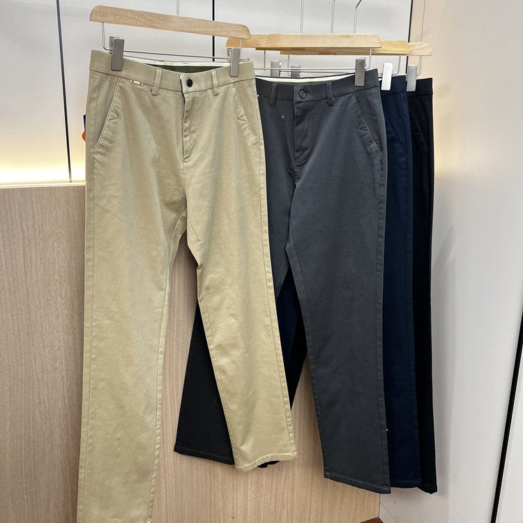 水洗通勤百搭纯色商务休闲裤