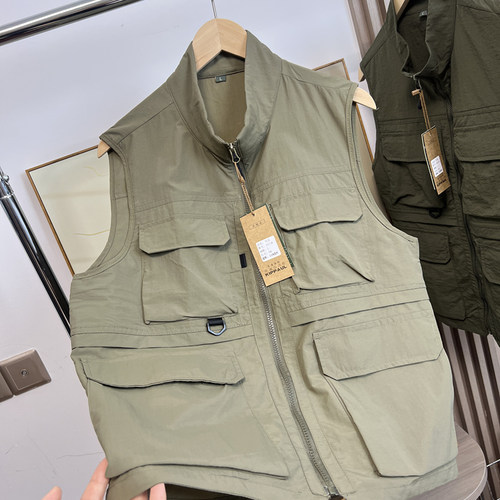 人手一件！舒适凉爽！外贸男装秋季户外速干透气工装风多口袋马甲