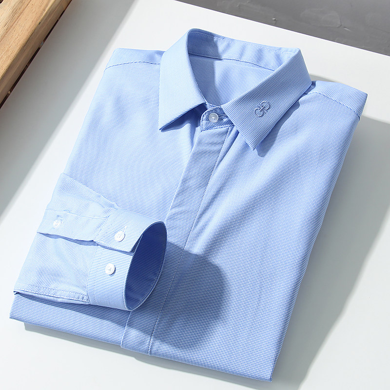 高级感满满!提花面料!外贸男装春秋时尚商务休闲长袖衬衫衬衣潮